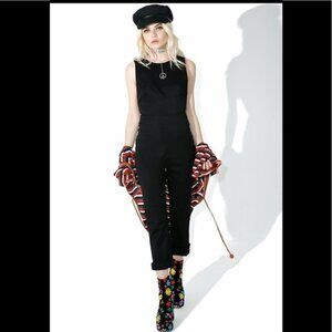 NWT Wildfox “Nikia Mad Maven” Black Twill Jumpsuit